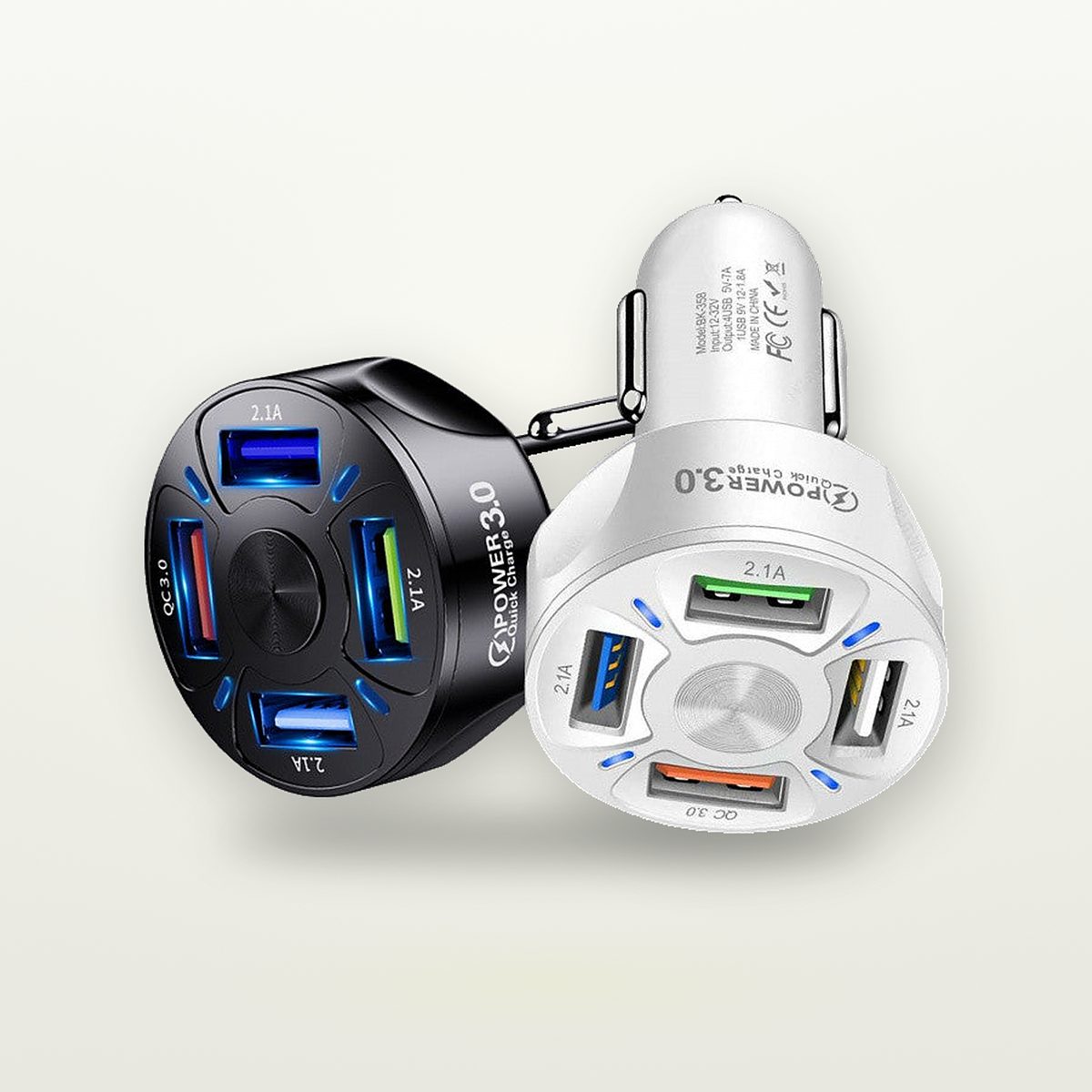45W Four-Device Fast Car Charger — GripLux