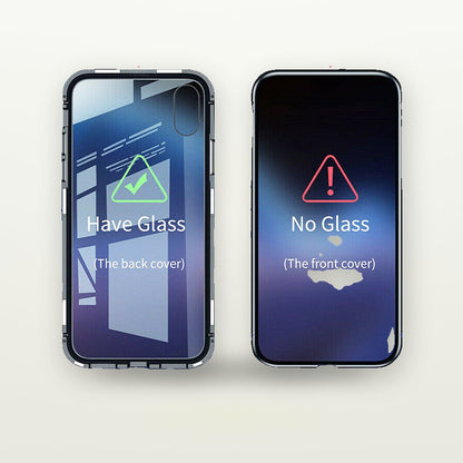 Magnetic Metal Frame Tempered Glass Case for iPhone 11–15 — GripLux (8)