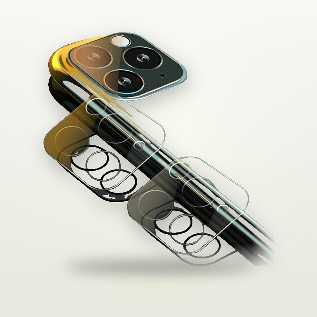 3-Pack Full-Cover Camera Lens Protector for iPhone 11–17 — GripLux (3)