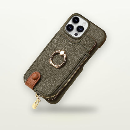 Zipper Card Pocket Ring Stand Case for iPhone 11–17 — GripLux (4)