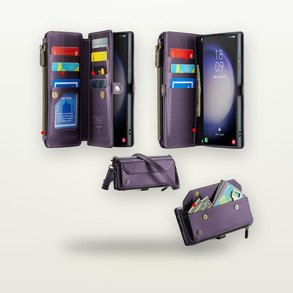 Leather-Look Wallet Stand Magnetic Case for Galaxy S25 Ultra — GripLux (2)