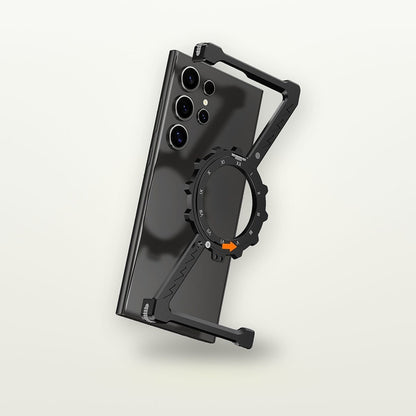 CNC Aluminum Z-Stand Magnetic Case for Galaxy S22–S25 Ultra — GripLux