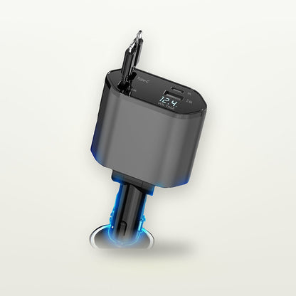 120W Retractable 4-Port Car Charger — GripLux (5)