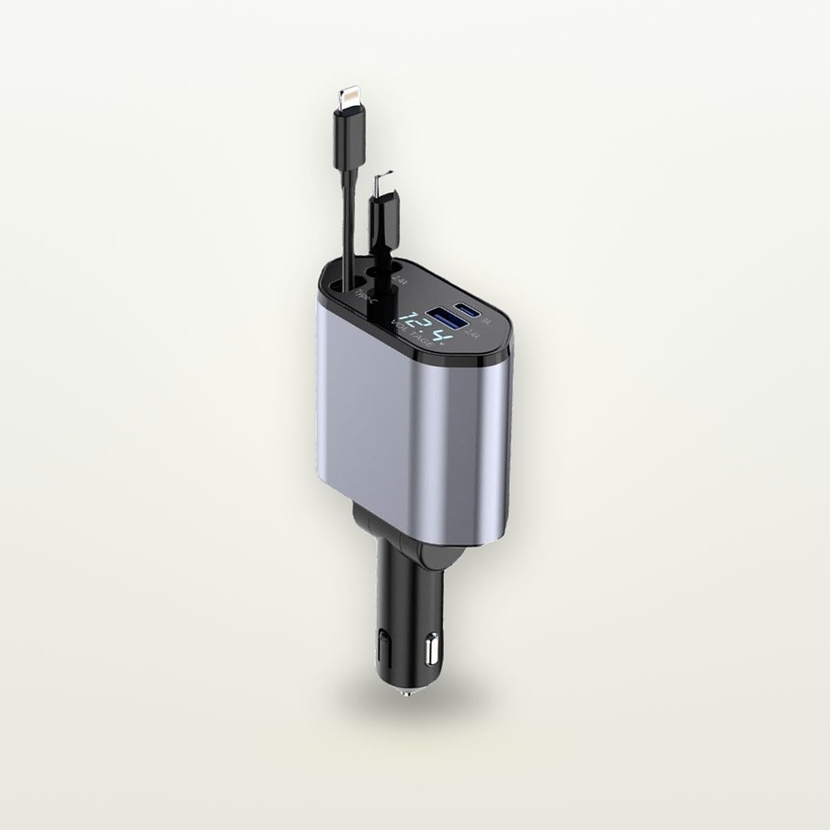 120W Retractable 4-Port Car Charger — GripLux (6)