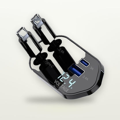 120W Retractable 4-Port Car Charger — GripLux (8)