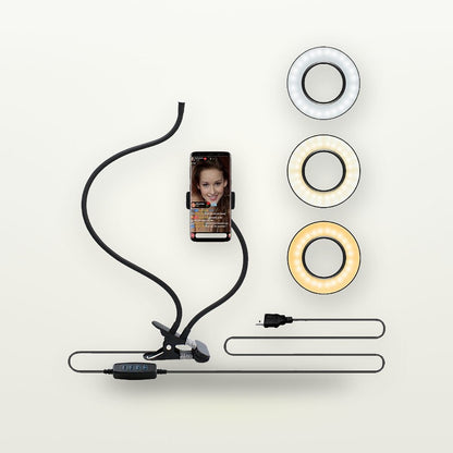 Dual-Arm Flexible LED Fill Light with Phone Holder — GripLux