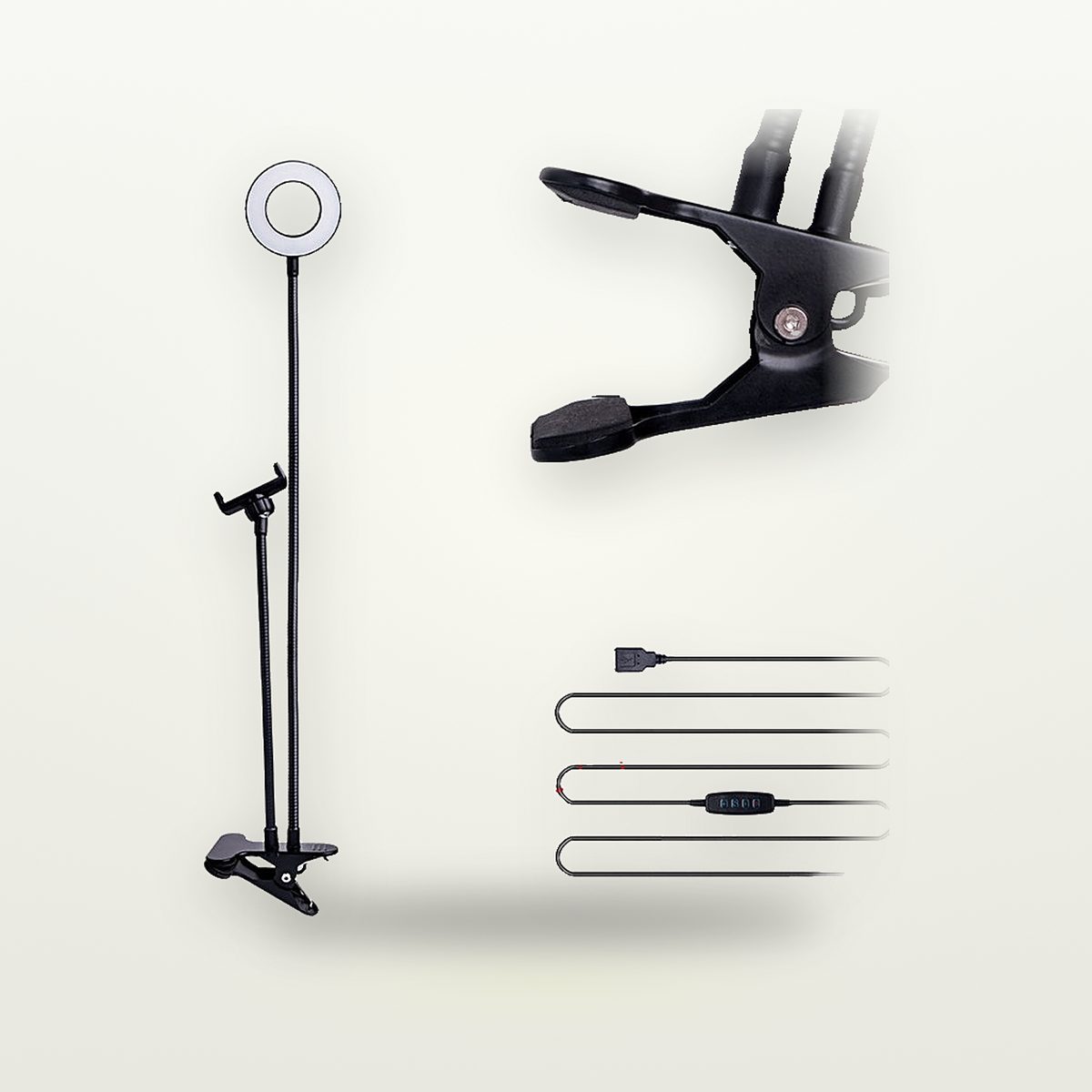 Dual-Arm Flexible LED Fill Light with Phone Holder — GripLux (6)