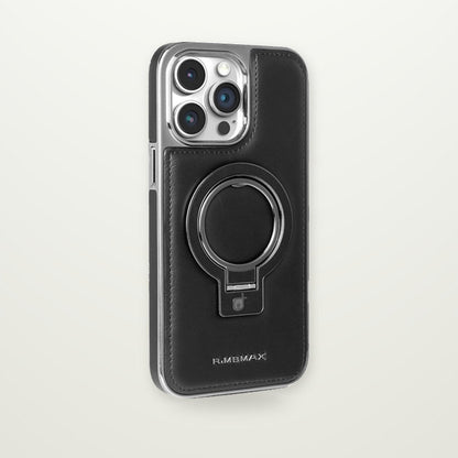 Business Leather-Look Magnetic Kickstand Case for iPhone 14–17