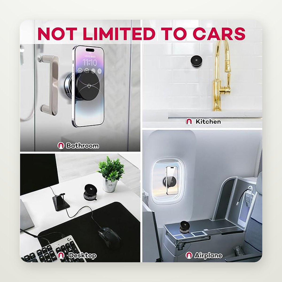 Vacuum-Lock Magnetic Phone Mount for Screens & Glass