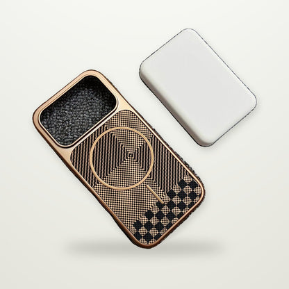Electroplated Carbon-Pattern MagSafe Case for iPhone 13–17