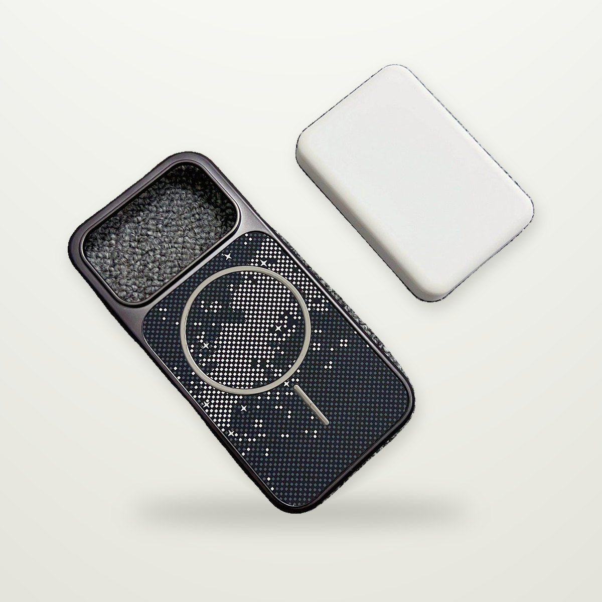 Electroplated Carbon-Pattern MagSafe Case for iPhone 13–17