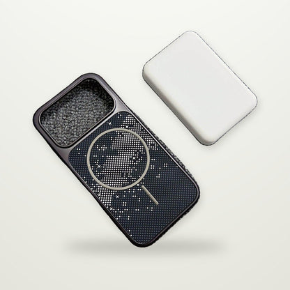 Electroplated Carbon-Pattern MagSafe Case for iPhone 13–17