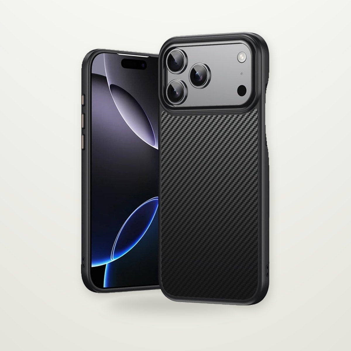 Two-Piece Carbon Fiber Magnetic Case for iPhone 12–17