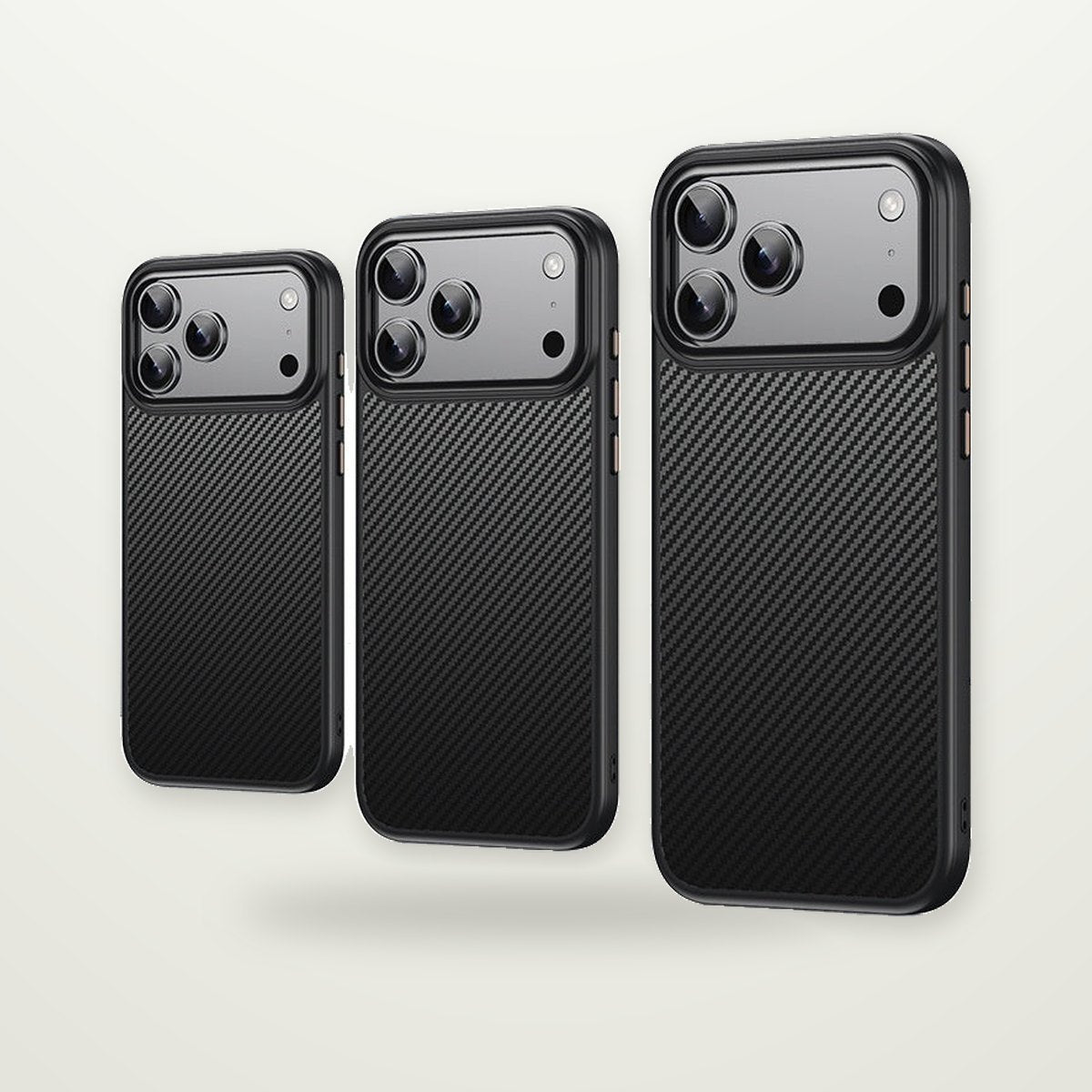 Two-Piece Carbon Fiber Magnetic Case for iPhone 12–17