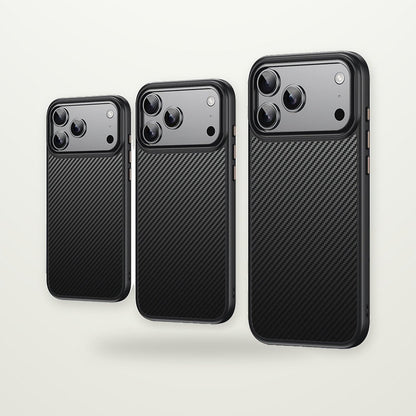 Two-Piece Carbon Fiber Magnetic Case for iPhone 12–17