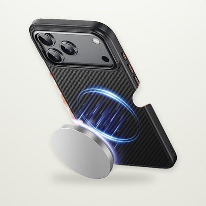Two-Piece Carbon Fiber Magnetic Case for iPhone 12–17
