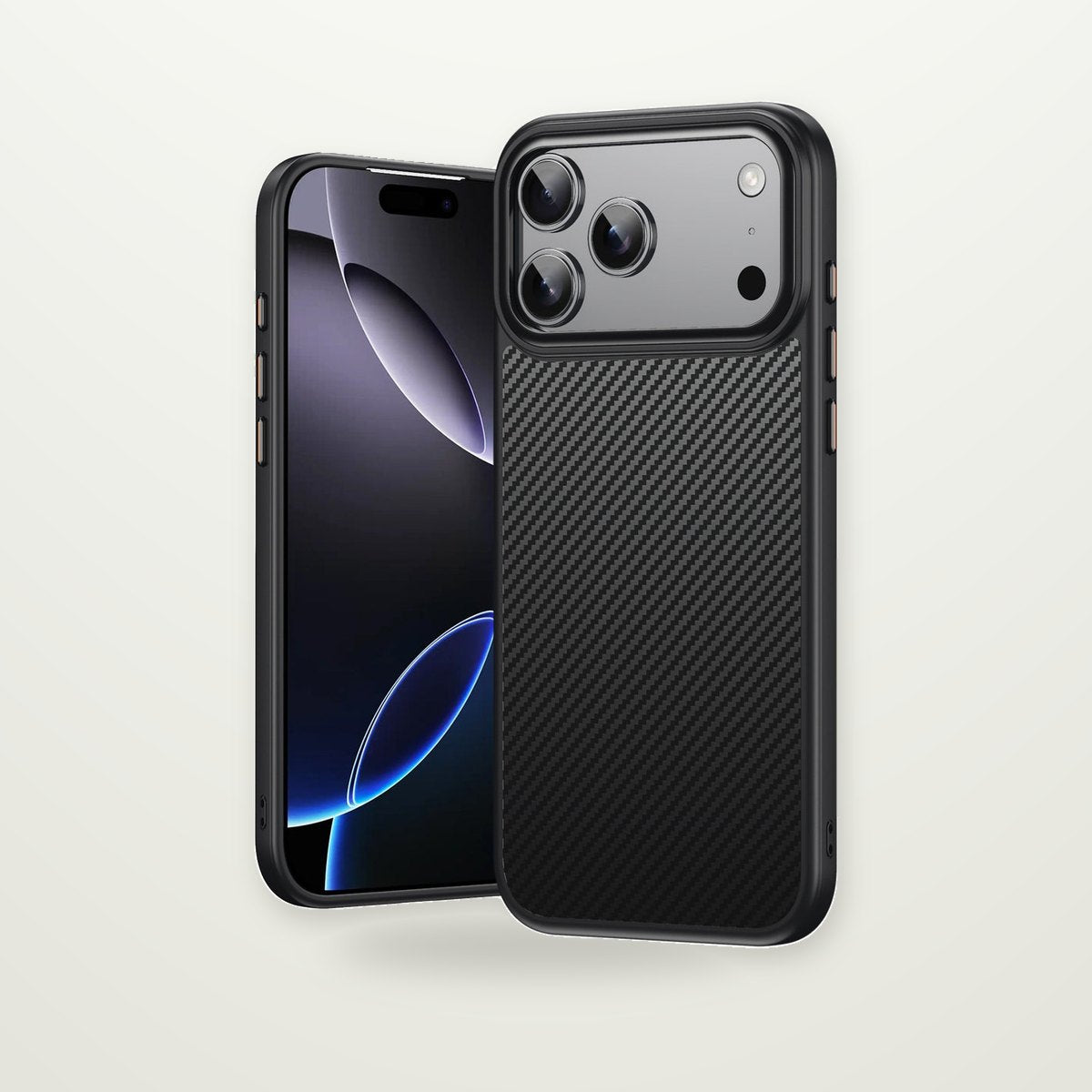Two-Piece Carbon Fiber Magnetic Case for iPhone 12–17