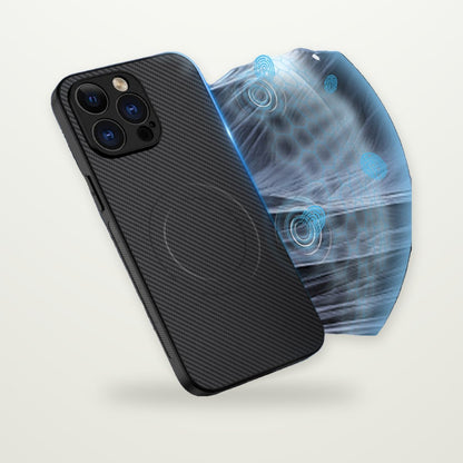Matte Carbon-Pattern Magnetic Case for iPhone 13–17