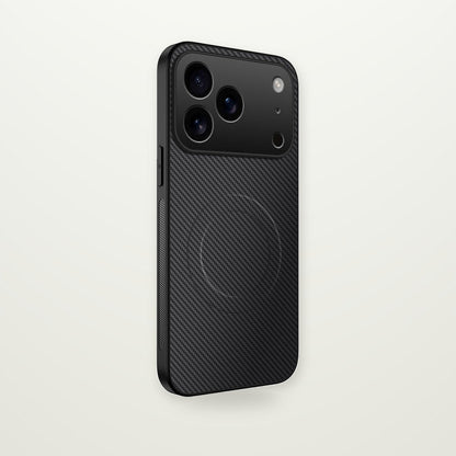 Matte Carbon-Pattern Magnetic Case for iPhone 13–17
