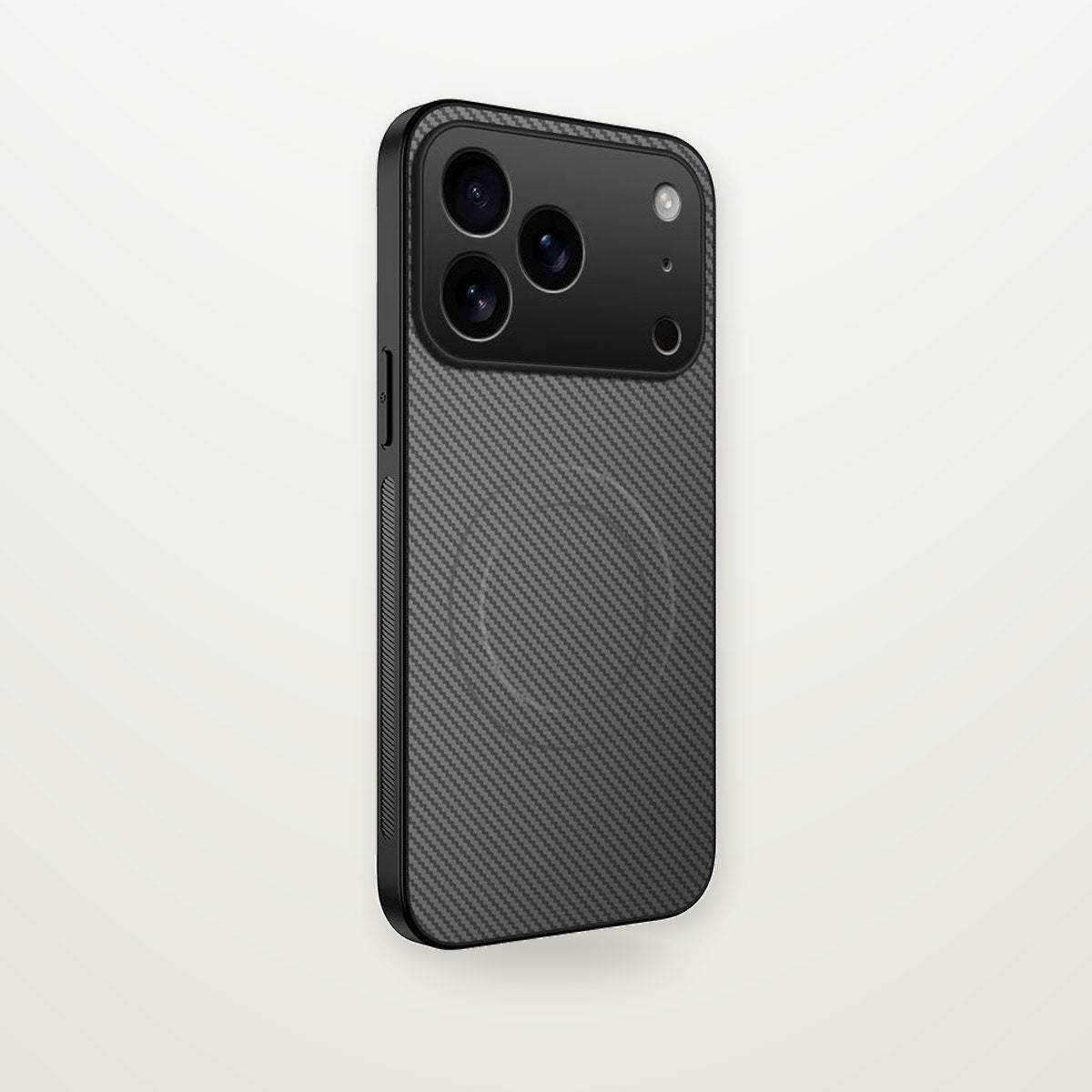 Matte Carbon-Pattern Magnetic Case for iPhone 13–17