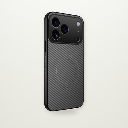 Matte Carbon-Pattern Magnetic Case for iPhone 13–17