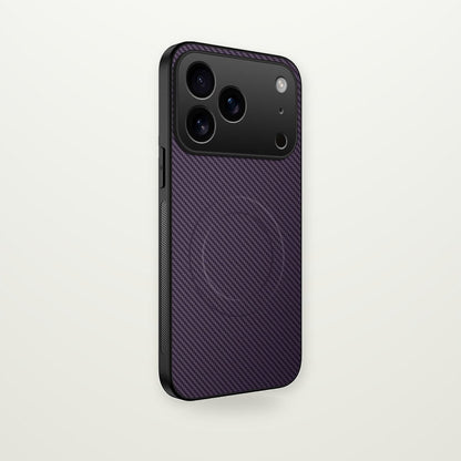 Matte Carbon-Pattern Magnetic Case for iPhone 13–17