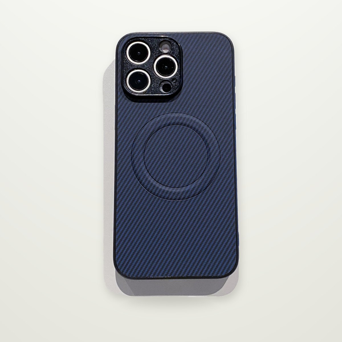 Matte Carbon-Pattern Magnetic Case for iPhone 13–17