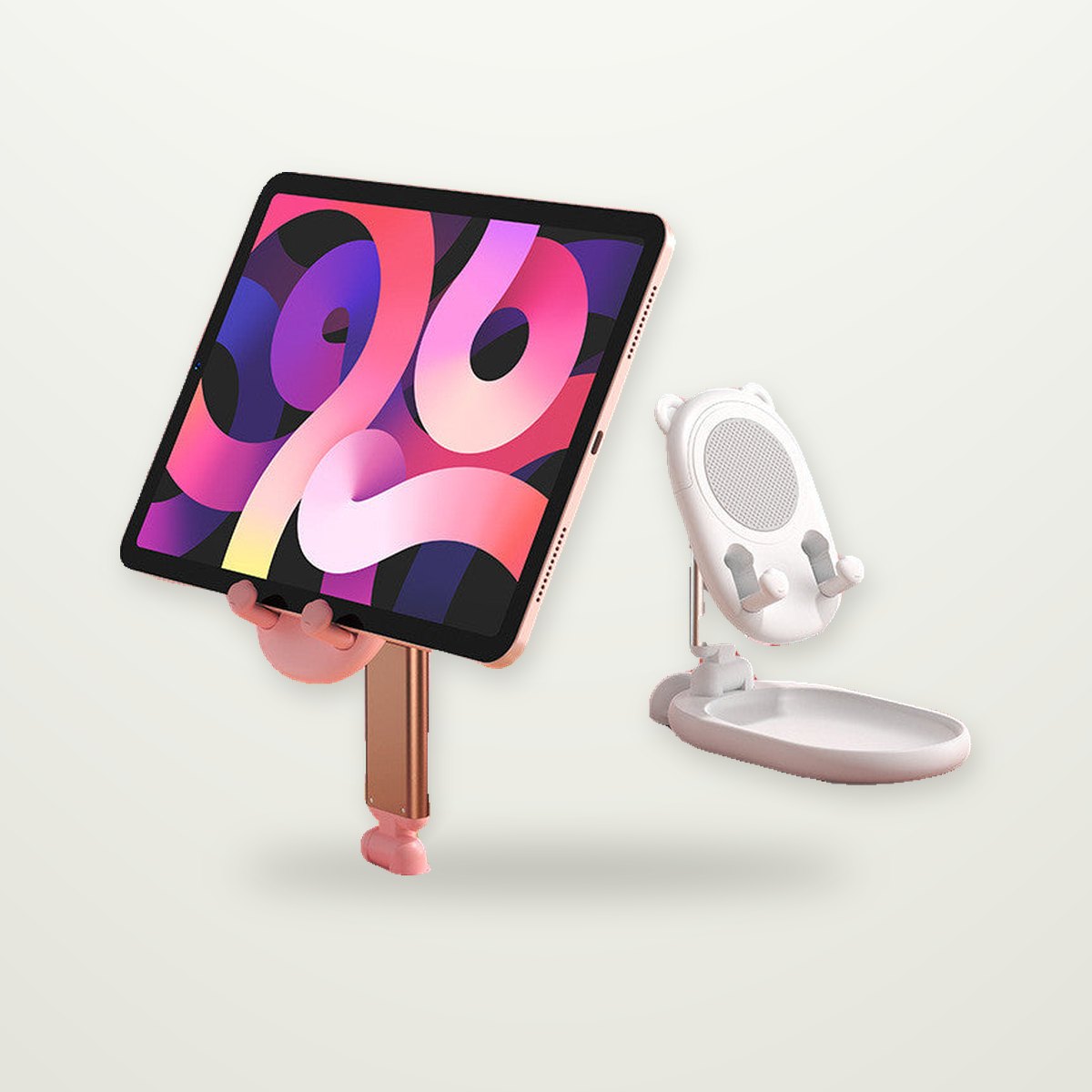 Folding Desk Stand with Mirror for Phones & Tablets