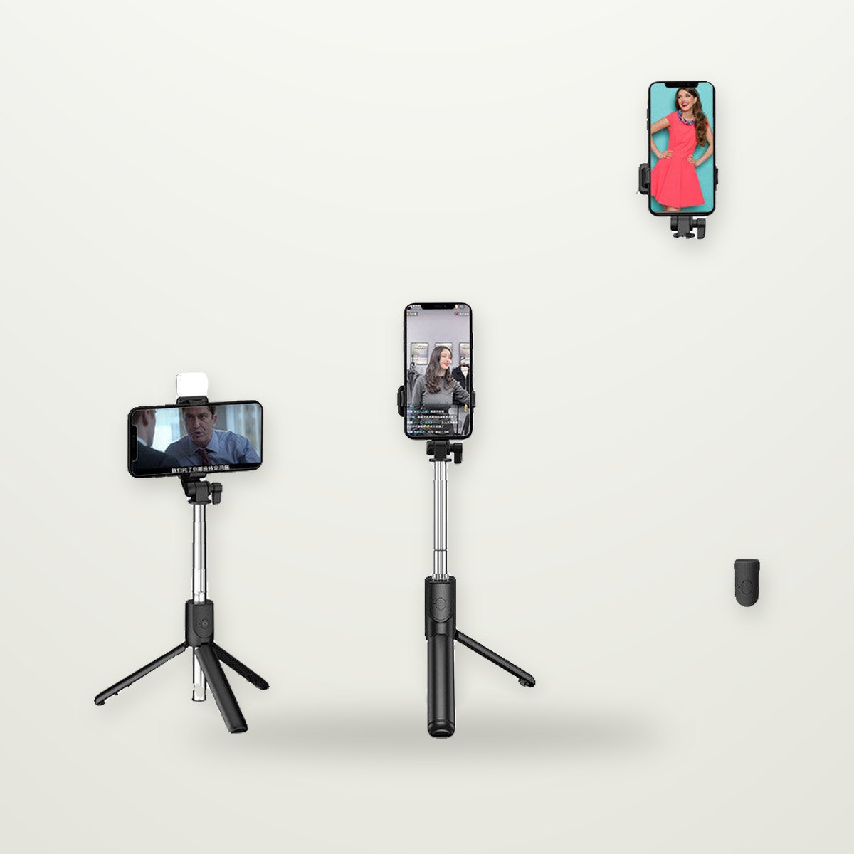 Selfie Stick Tripod with Fill Light & Remote
