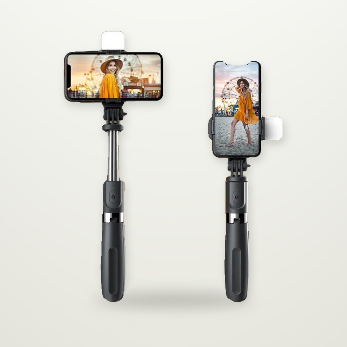 Extendable Selfie Stick Tripod, Optional Fill Light
