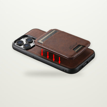 Leather-Look Case with Magnetic Card Wallet for iPhone 16–17