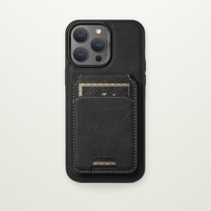 Leather-Look Case with Magnetic Card Wallet for iPhone 16–17