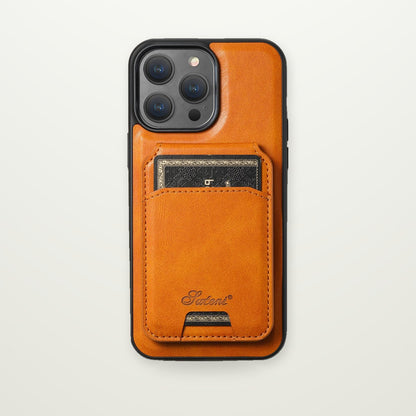 Leather-Look Case with Magnetic Card Wallet for iPhone 16–17