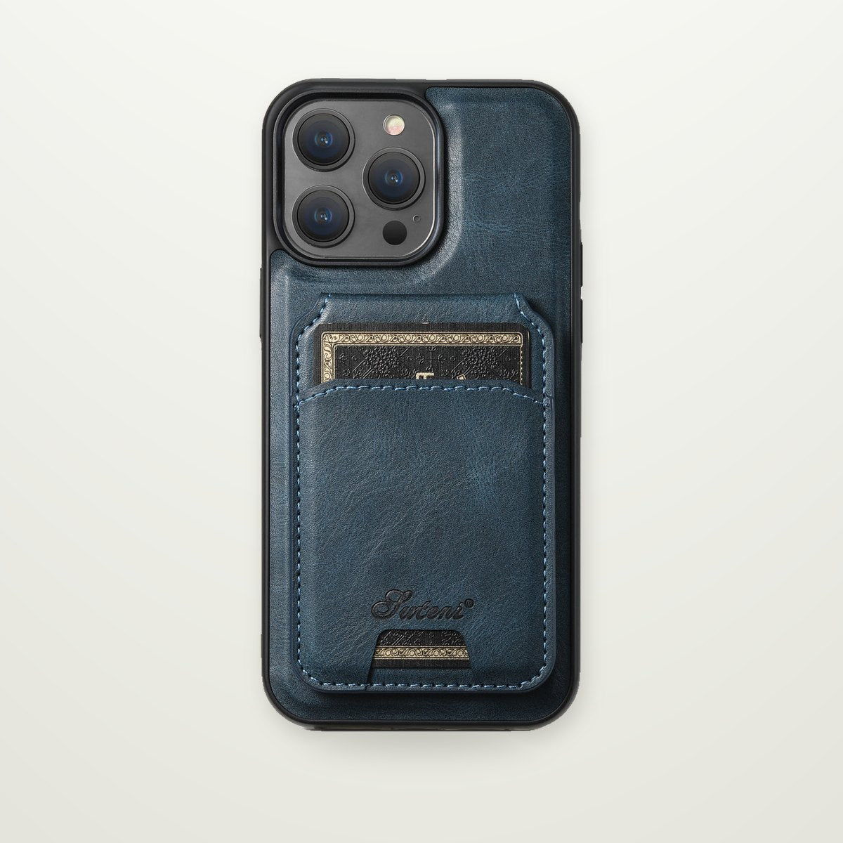Leather-Look Case with Magnetic Card Wallet for iPhone 16–17