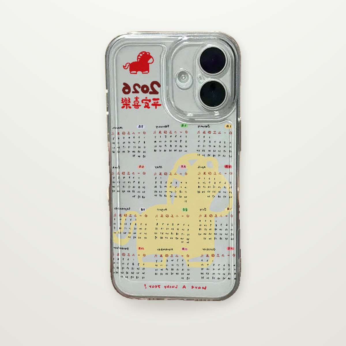 Desk Calendar Print Clear Case for iPhone 11–17