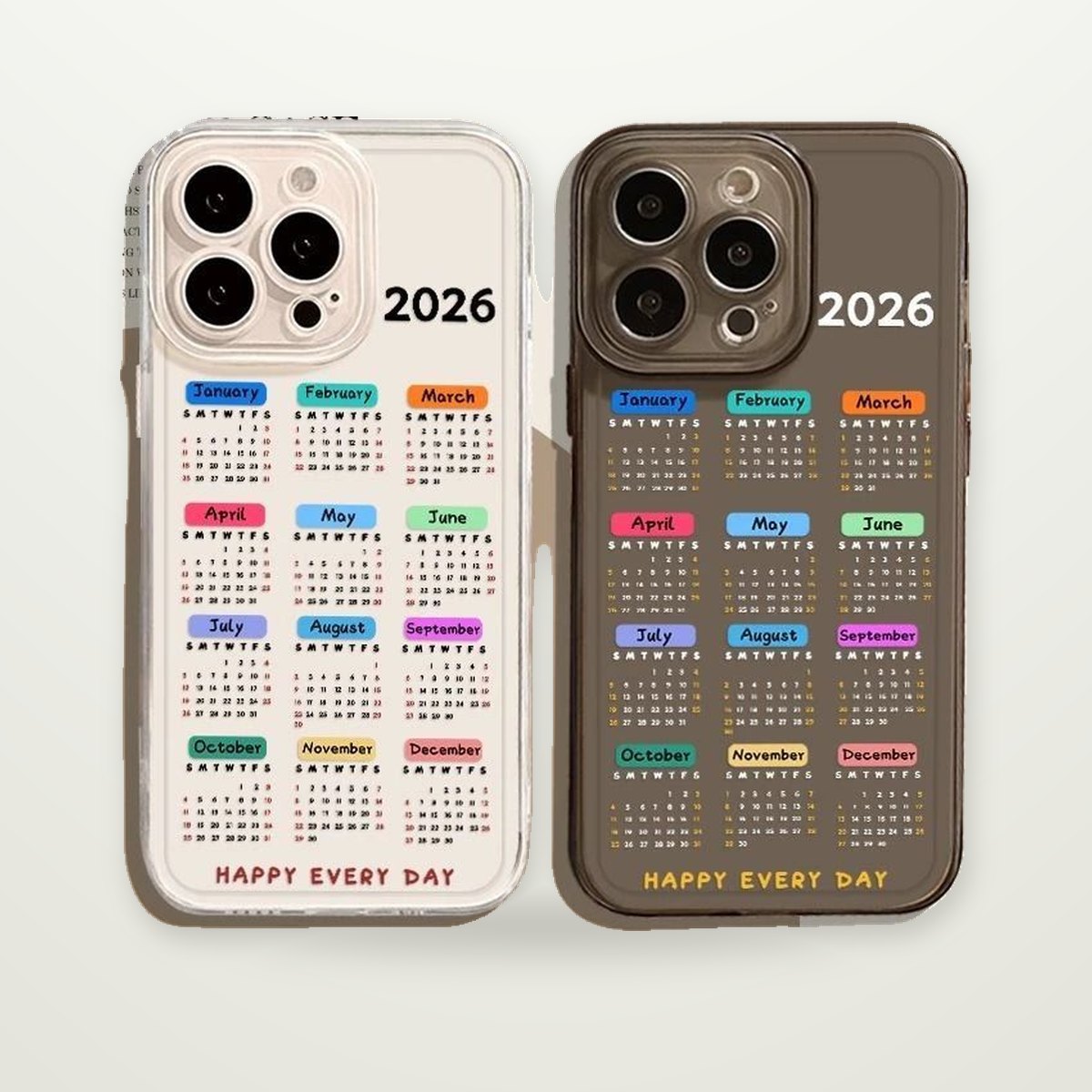 Desk Calendar Print Clear Case for iPhone 11–17