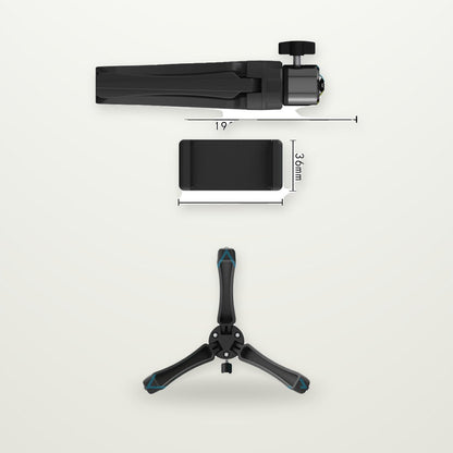 Mini Desktop Tripod with Pan-Tilt Phone Clip