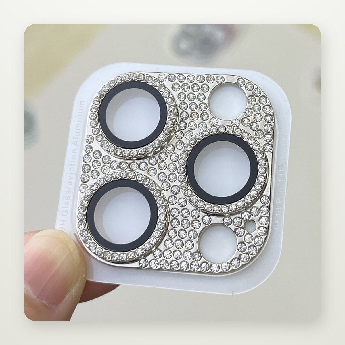 Crystal-Ring Integrated Camera Lens Protector for iPhone 11–15