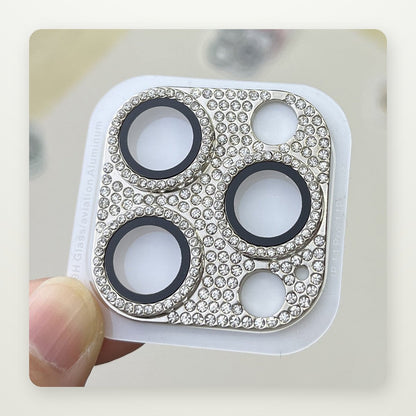 Crystal-Ring Integrated Camera Lens Protector for iPhone 11–15