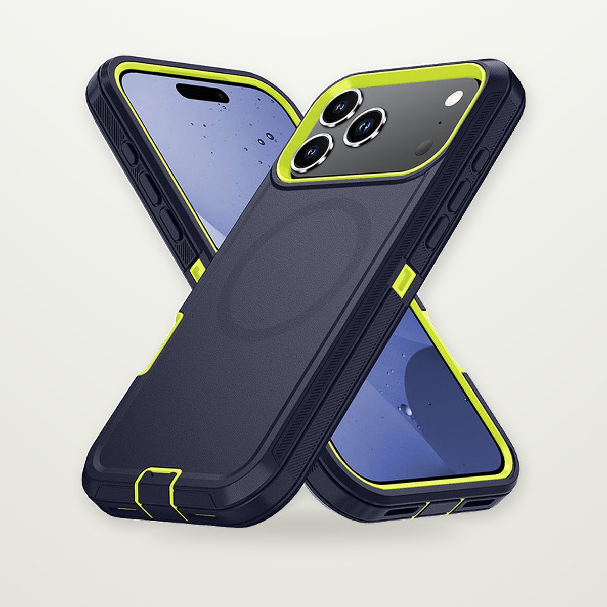 Two-Tone Magnetic Kickstand Case for iPhone 14–17