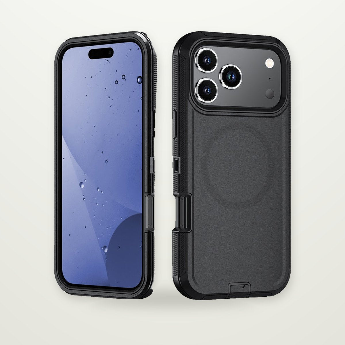 Two-Tone Magnetic Kickstand Case for iPhone 14–17