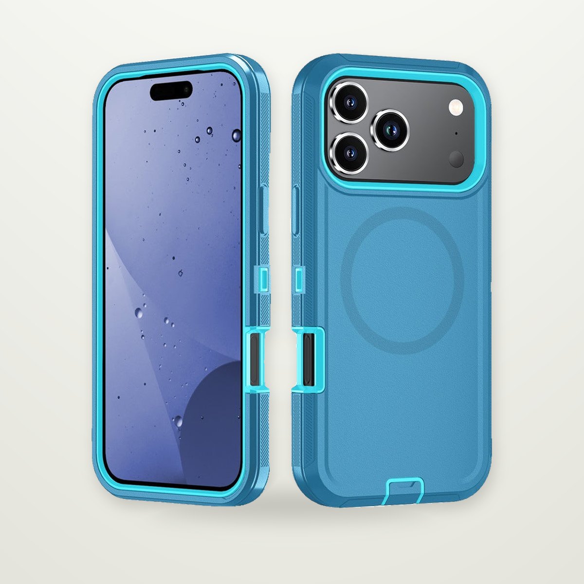 Two-Tone Magnetic Kickstand Case for iPhone 14–17
