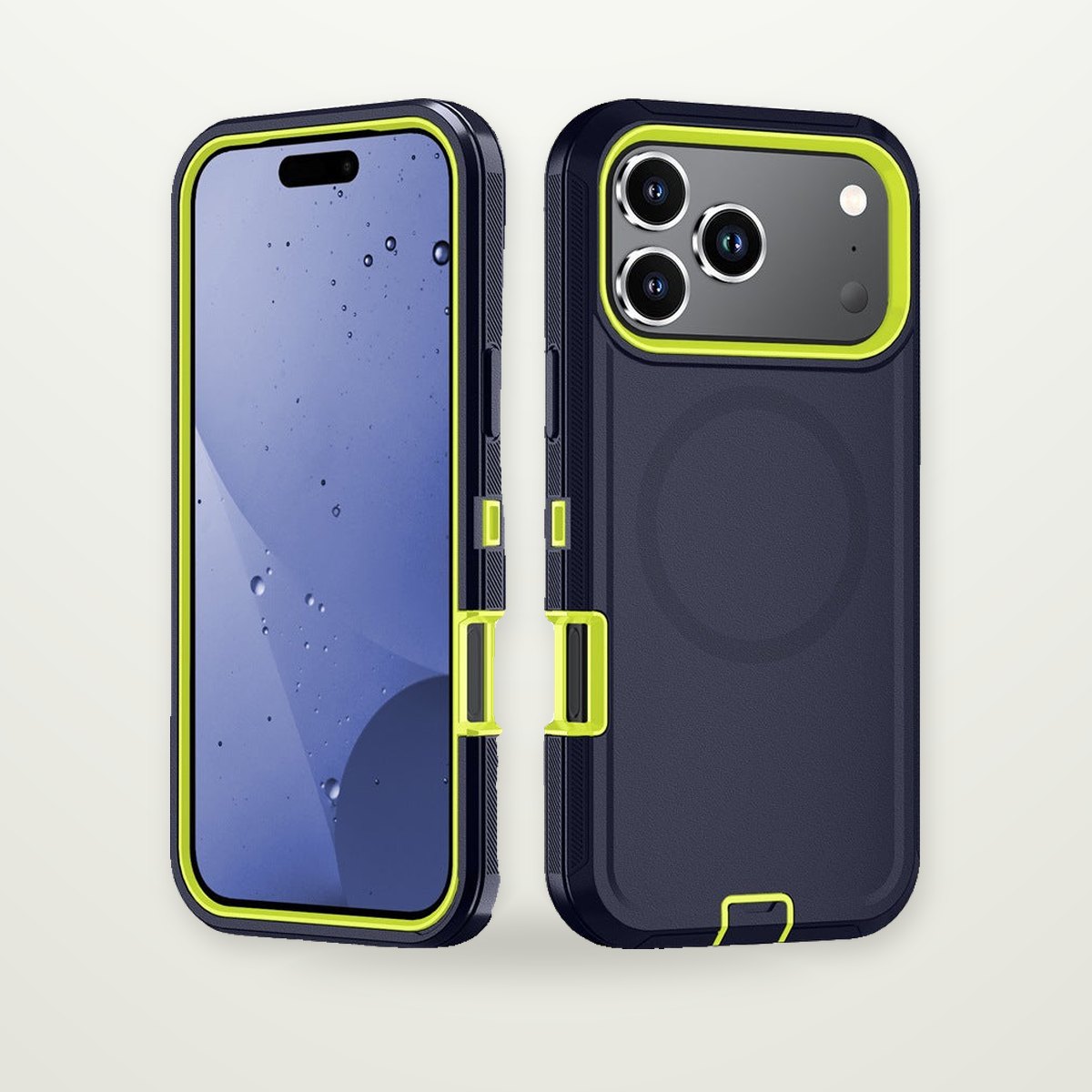 Two-Tone Magnetic Kickstand Case for iPhone 14–17