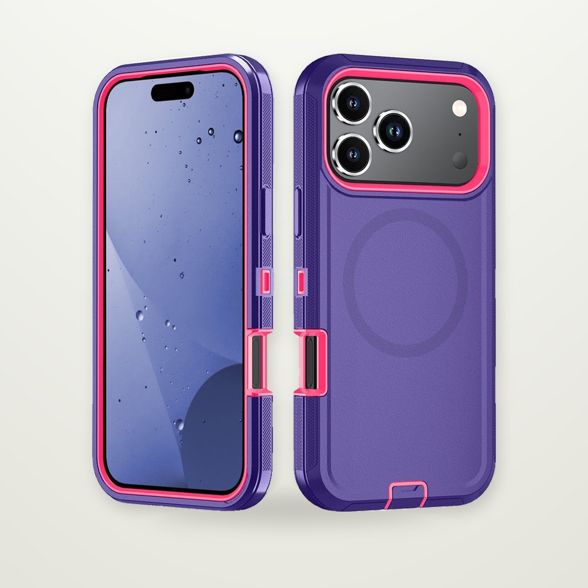 Two-Tone Magnetic Kickstand Case for iPhone 14–17