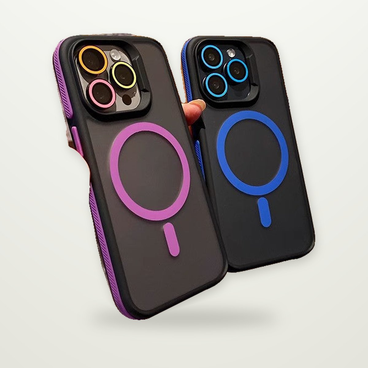 Dual-Color Matte Magnetic Case for iPhone 11–17
