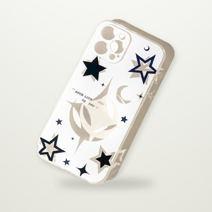 Hollow Star Tempered Glass Case for iPhone 12–17