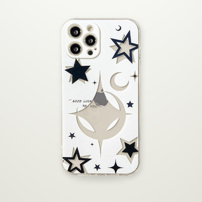Hollow Star Tempered Glass Case for iPhone 12–17