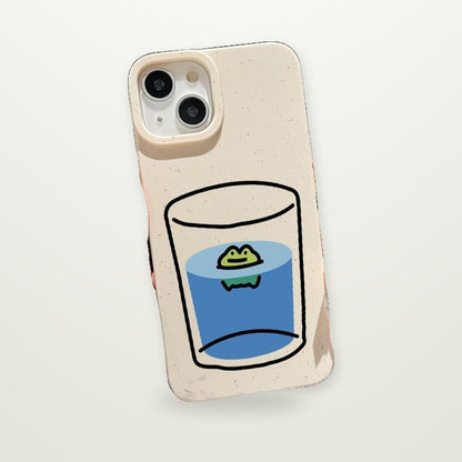 Frog Water Bottle Cartoon Case for iPhone 11–17