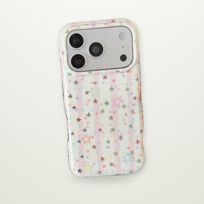 Hand-Drawn Stars Pink Silicone Case for iPhone 13–17