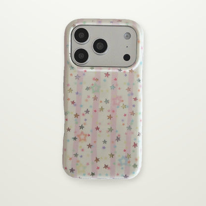 Hand-Drawn Stars Pink Silicone Case for iPhone 13–17